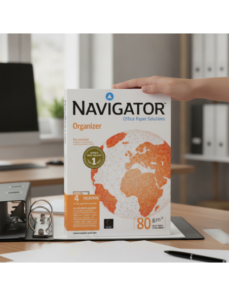 ▷ PAPEL A4 80GR NAVIGATOR A4 4TALADROS ORGANIZER 500HJ | Taine - Imagen 2