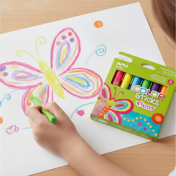 ▷ TEMPERA APLI SOLIDA FLUOR 6 UDS. STICK 6G | Taine - Imagen 2