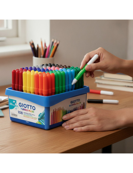 ▷ ROTULADORES GIOTTO 108 UDS COLORES TURBO MAXI SCHOOLPACK | Taine - Imagen 2