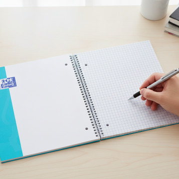 ▷ CUADERNO OXFORD AZUL TURQUESA A4+ 80HJ 90GRS 5X5 TE | Taine - Imagen 2