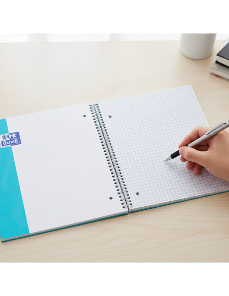 ▷ CUADERNO OXFORD AZUL TURQUESA A4+ 80HJ 90GRS 5X5 TE | Taine - Imagen 2