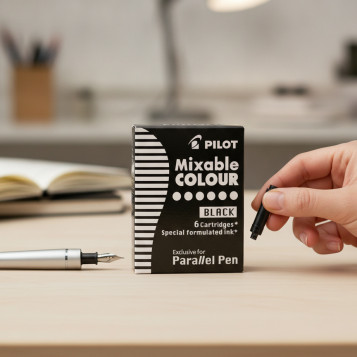 ▷ RECAMBIO PILOT PLUMA NEGROS PARALLEL 6 CARTUCHOS | Taine - Imagen 2
