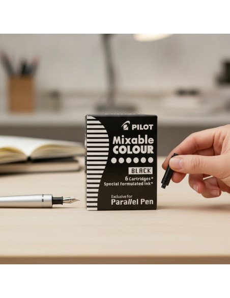 ▷ RECAMBIO PILOT PLUMA NEGROS PARALLEL 6 CARTUCHOS | Taine - Imagen 2