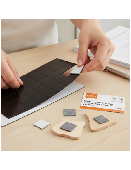 ▷ LAMINA MAGNETICA FAIBO 50 IMANES PRECORTADOS 20X20MM | Taine - Imagen 2