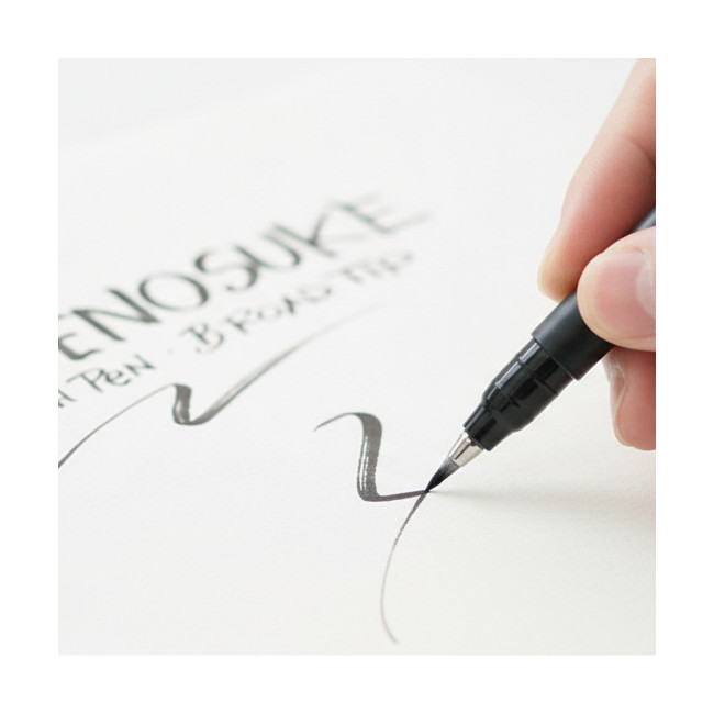 ▷ ROTULADOR TOMBOW FUDENOSUKE BASE AGUA PUNTA ELÁSTICA BLANDA UD. NEGRO | Taine - Imagen 2