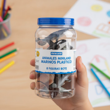 ▷ ANIMALES MINILAND MARINOS PLASTICO 8 FIGURAS BOTE | Taine - Imagen 2