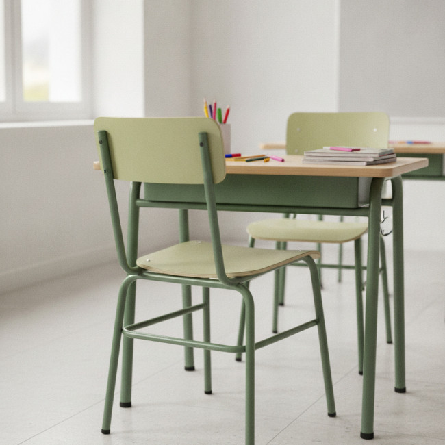 ▷ SILLA TAGAR ESCOLAR MOD.278 TUBO ACERO LAMINADO O TAPIZADO COLOR AA 36CM | Taine - Imagen 2
