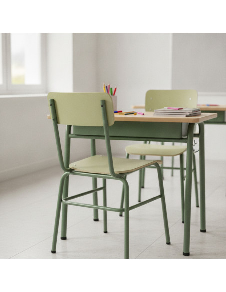 ▷ SILLA TAGAR ESCOLAR MOD.278 TUBO ACERO LAMINADO O TAPIZADO COLOR AA 36CM | Taine - Imagen 2
