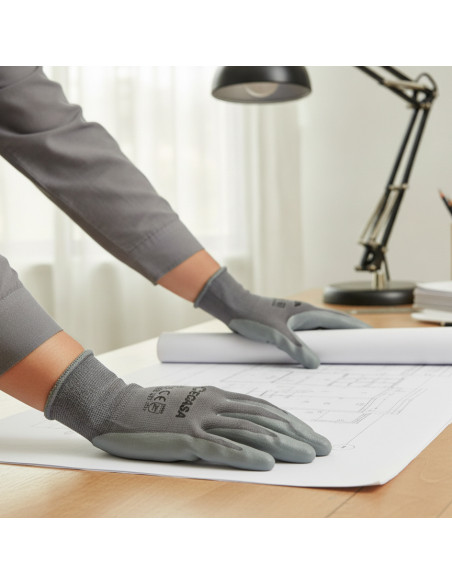 ▷ GUANTES DE TRABAJO NITRILO GRIS NYLON CEGASA | Taine - Imagen 2