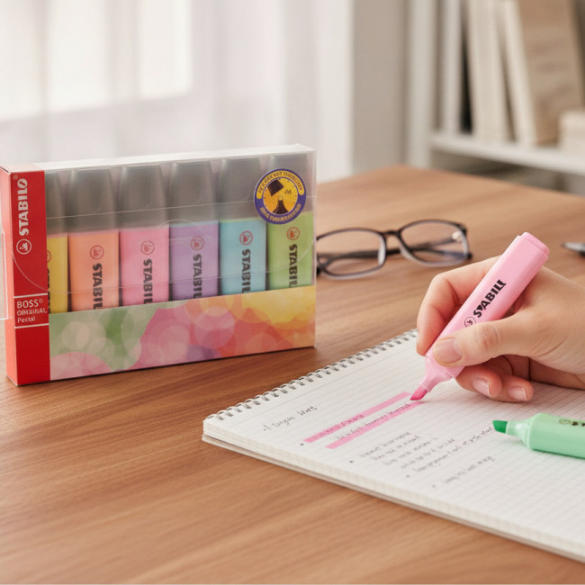 ▷ ROTULADORES STABILO BOSS 6 UDS FLUORESCENTE 70/6-2 PASTEL | Taine - Imagen 2