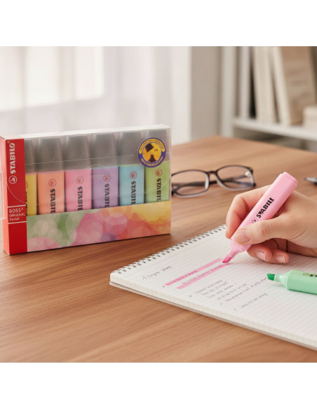 ▷ ROTULADORES STABILO BOSS 6 UDS FLUORESCENTE 70/6-2 PASTEL | Taine - Imagen 2