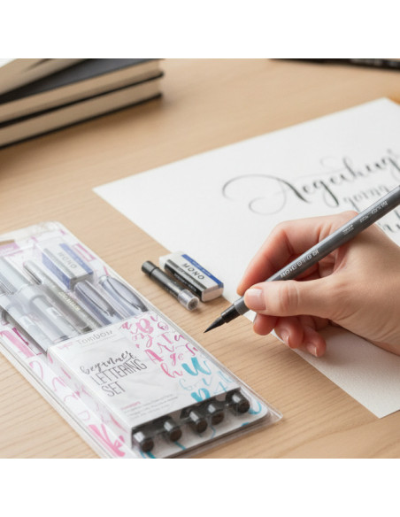 ▷ ROTULADOR TOMBOW SET LETTERING BEGI- ABT-N15, ABT-N75, MONO-100-3H, WS-BH, OS-TM | Taine - Imagen 2