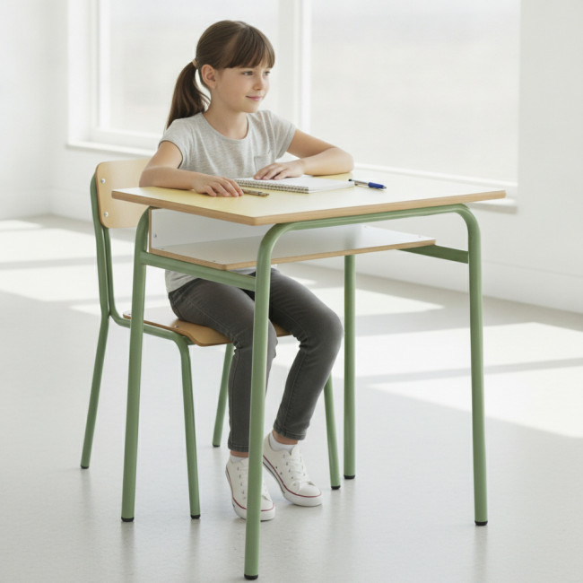 ▷ MESA TAGAR ESCOLAR MOD.279 BANDEJA MELAMINA 60X40 ALT.60 COLOR TAGAR | Taine - Imagen 2