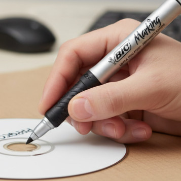 ▷ ROTULADOR BIC PERMAMENTE MARKER GRIP CD/DVD NEGRO | Taine - Imagen 2