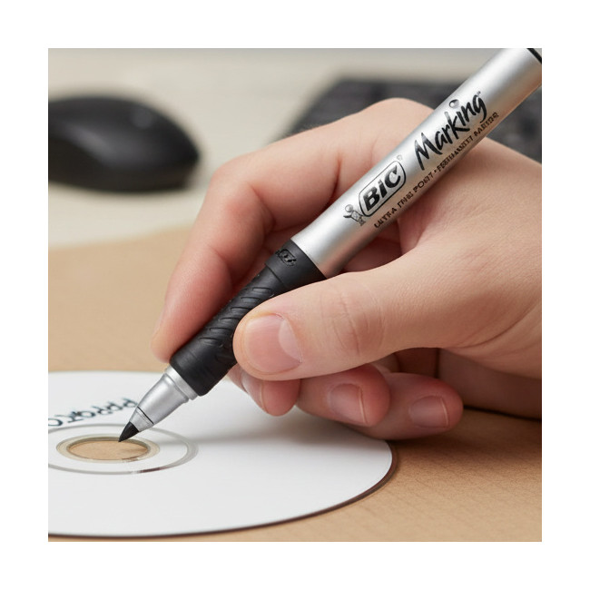 ▷ ROTULADOR BIC PERMAMENTE MARKER GRIP CD/DVD NEGRO | Taine - Imagen 2
