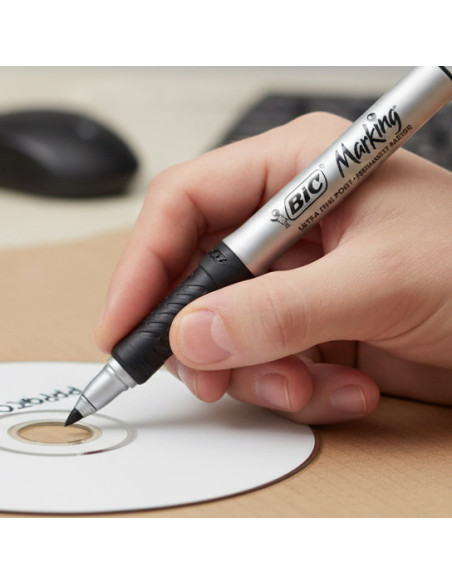 ▷ ROTULADOR BIC PERMAMENTE MARKER GRIP CD/DVD NEGRO | Taine - Imagen 2