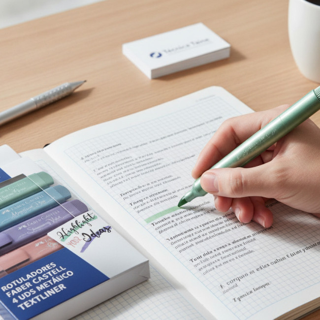 ▷ ROTULADORES FABER CASTELL 4 UDS METÁLICO TEXTLINER | Taine - Imagen 2