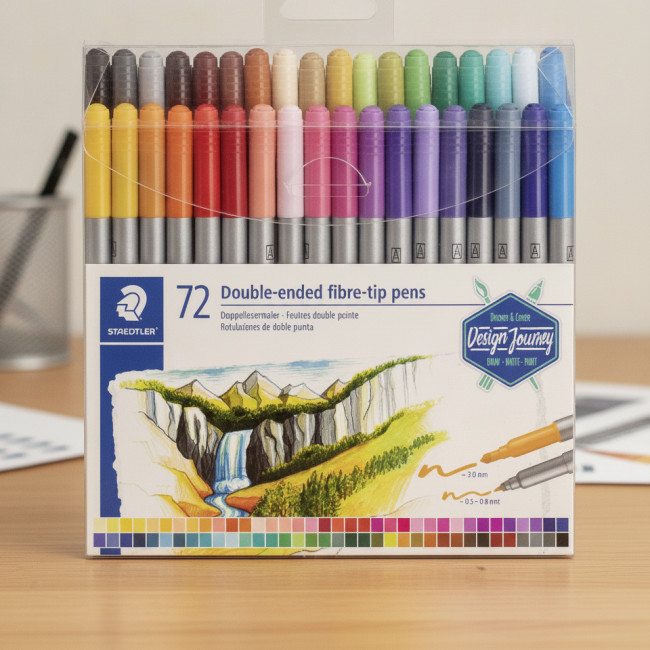 ▷ ROTULADORES STAEDTLER 72 UDS TWIN-TIP PEN DOBLE PUNTA | Taine - Imagen 2