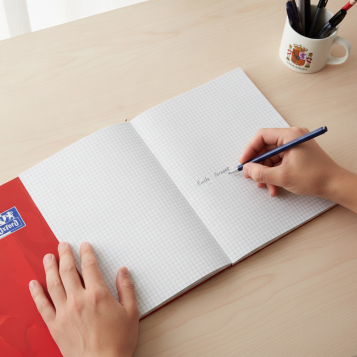 ▷ CUADERNO OXFORD CARMIN A4+ 80HJ 90GRS 5X5 TE | Taine - Imagen 2