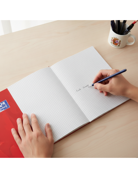 ▷ CUADERNO OXFORD CARMIN A4+ 80HJ 90GRS 5X5 TE | Taine - Imagen 2