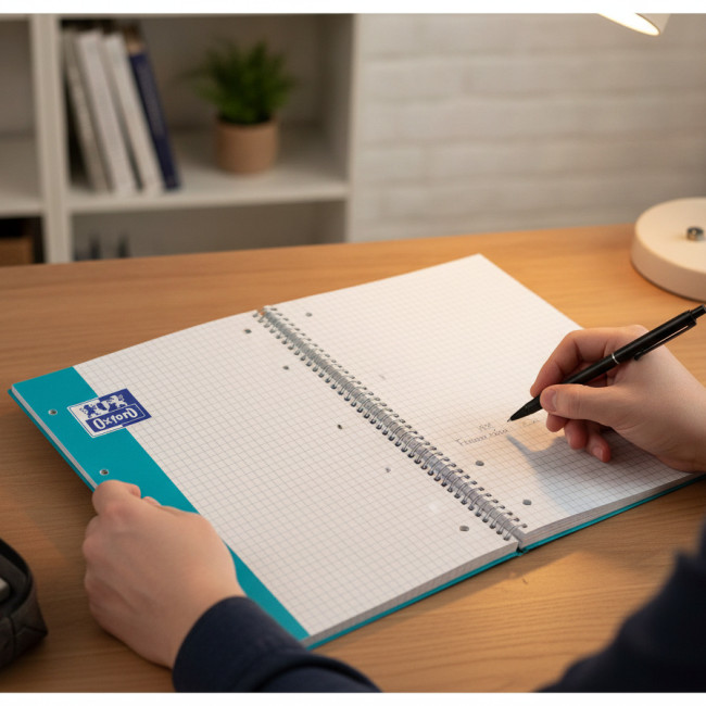 ▷ CUADERNO OXFORD AQUA A4+ 80HJ 90GRS 5X5 TE | Taine - Imagen 2