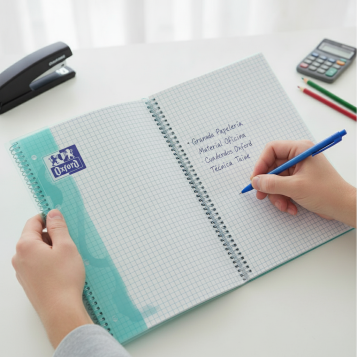 ▷ CUADERNO OXFORD MENTA A4+ 80HJ 90GRS ICEM 5X5 TE | Taine - Imagen 2