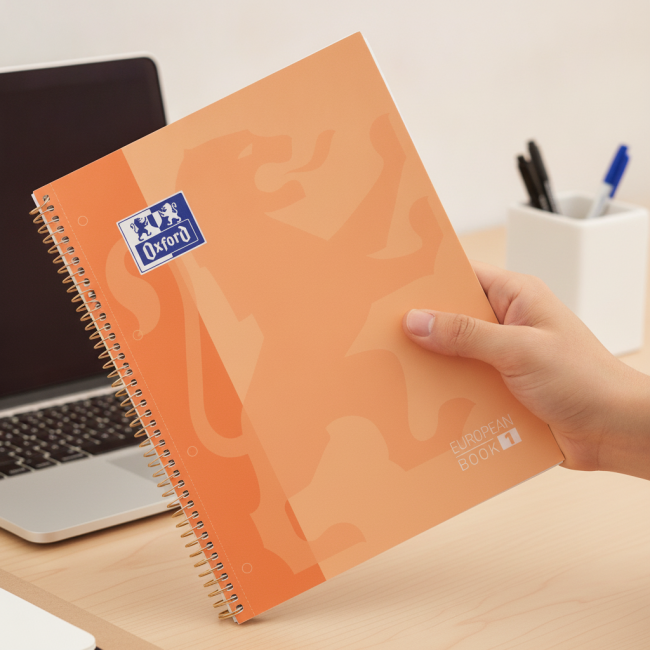 ▷ CUADERNO OXFORD MELOCOTON MICROPERFORADO A4+ 80H. 90G C 5MM T/D | Taine - Imagen 2