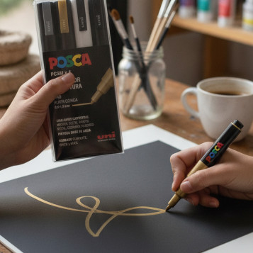 ▷ SET ROTULADORES POSCA 4 UDS PC3M BASICO GSWB | Taine - Imagen 2