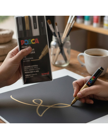 ▷ SET ROTULADORES POSCA 4 UDS PC3M BASICO GSWB | Taine - Imagen 2