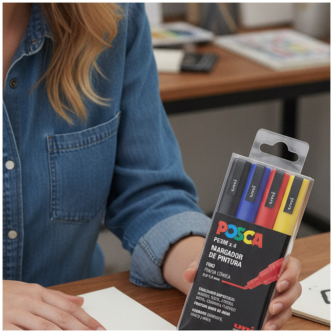 ▷ SET ROTULADORES POSCA 4 UDS PC3M BASICO | Taine - Imagen 2