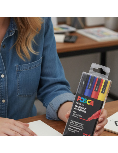 ▷ SET ROTULADORES POSCA 4 UDS PC3M BASICO | Taine - Imagen 2