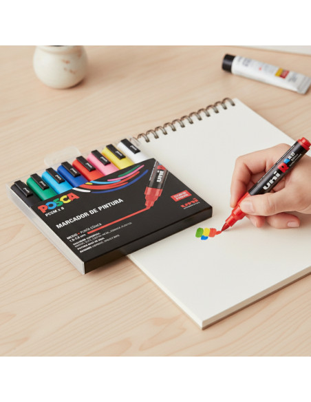 ▷ SET ROTULADORES POSCA 8 UDS PC5M BASIC | Taine - Imagen 2