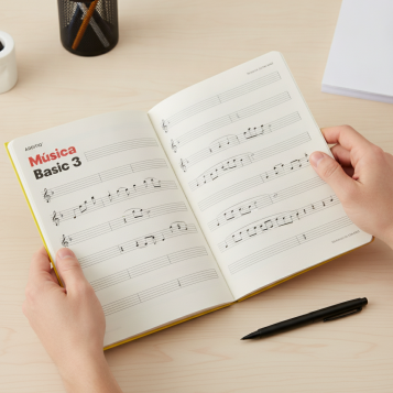 ▷ CUADERNO ADDITIO MUSICA 3 PENTAGRAMAS 24 MM 10HJ: | Taine - Imagen 2