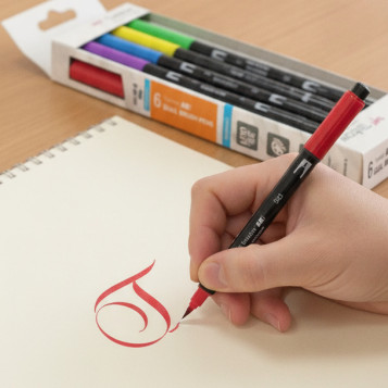 ▷ ROTULADORES TOMBOW DUAL BRUSH ESTUCHE 6 UDS 2 PUNTA PINCEL COL.PRIMARIOS | Taine - Imagen 2