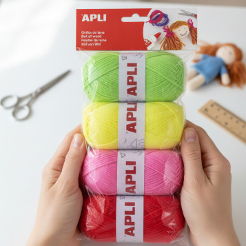 ▷ PACK 4 OVILLOS APLI LANA GAMA FLUOR SURTIDOS | Taine - Imagen 2