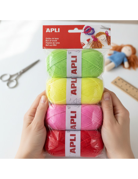 ▷ PACK 4 OVILLOS APLI LANA GAMA FLUOR SURTIDOS | Taine - Imagen 2