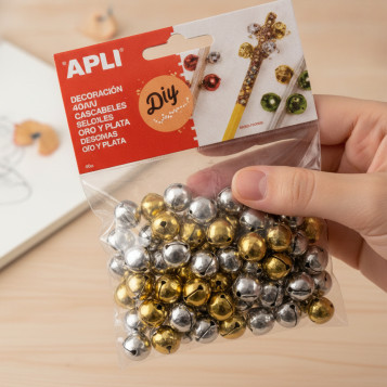 ▷ BOLSA 40U CASCABELES ORO Y PLATA APLI | Taine - Imagen 2