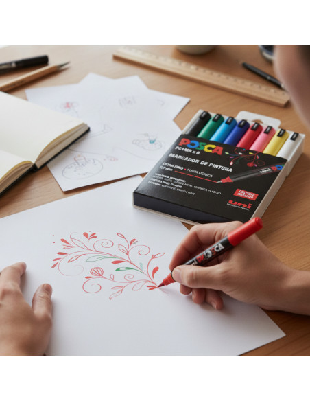 ▷ SET ROTULADORES POSCA 8 UDS PC1MR /8C SET BASIC | Taine - Imagen 2