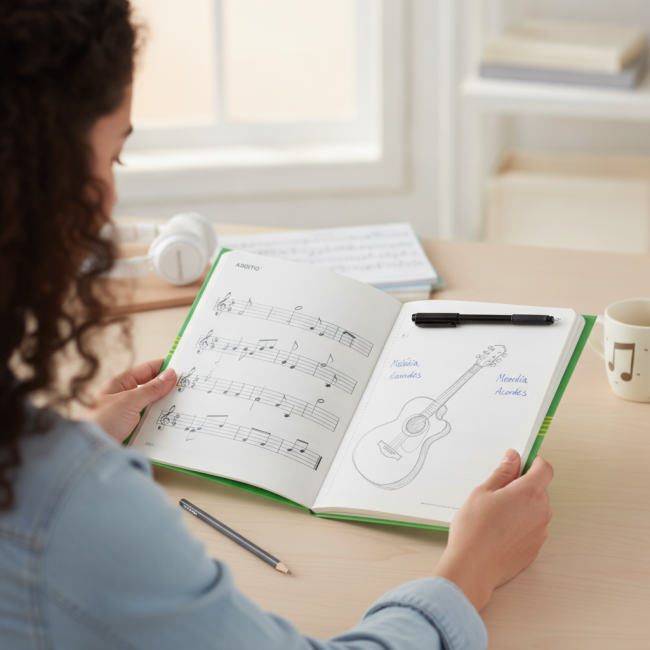 ▷ CUADERNO ADDITIO MUSICA 4 PENTAGRAMAS 24HJ (HJ ANOTACIONES+HJ DIBUJO) COMBI | Taine - Imagen 2