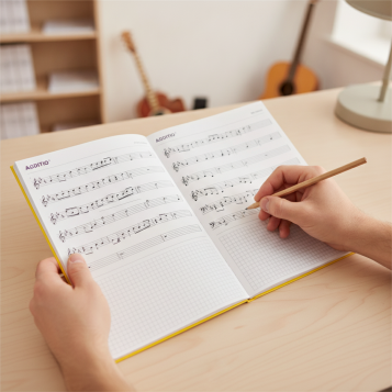 ▷ CUADERNO ADDITIO MUSICA 8 PENTAGRAMAS 20HJ CON CUADRICULA DUO | Taine - Imagen 2