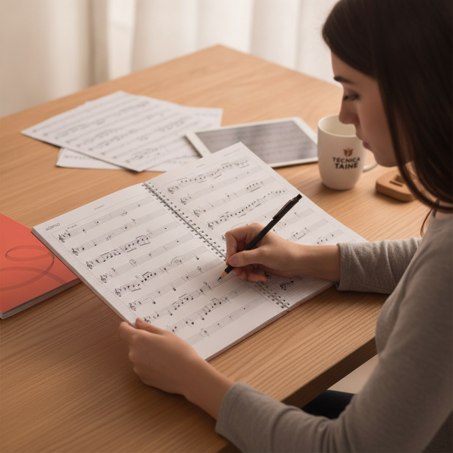 ▷ CUADERNO ADDITIO MUSICA 12 PENTAGRAMAS ESPIRAL 20HJ CUADRICULA APPUNTO ADDITIO | Taine - Imagen 2