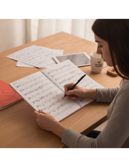 ▷ CUADERNO ADDITIO MUSICA 12 PENTAGRAMAS ESPIRAL 20HJ CUADRICULA APPUNTO ADDITIO | Taine - Imagen 2