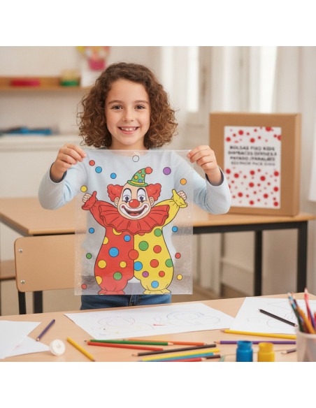 ▷ BOLSAS FIXO KIDS DISFRACES PAYASO /FARALAES 65X90CM PACK 5UDS | Taine - Imagen 2