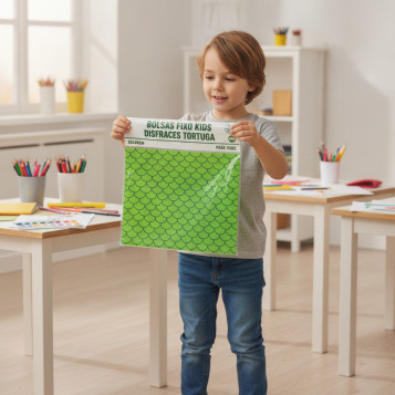 ▷ BOLSAS FIXO KIDS DISFRACES TORTUGA 65X90CM PACK 5UDS | Taine - Imagen 2