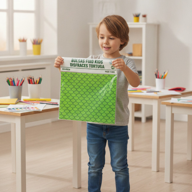 ▷ BOLSAS FIXO KIDS DISFRACES TORTUGA 65X90CM PACK 5UDS | Taine - Imagen 2