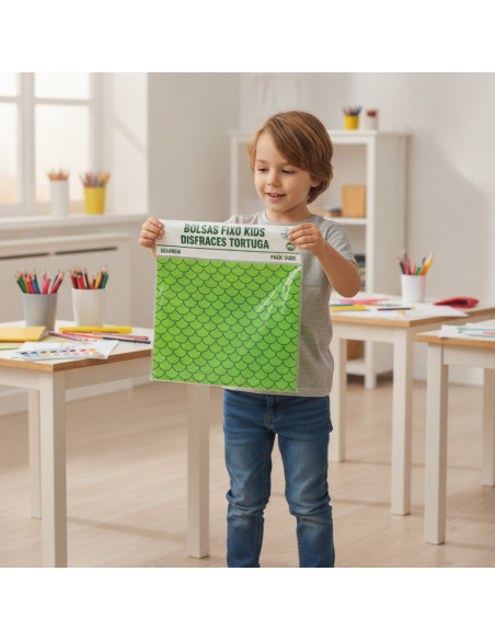 ▷ BOLSAS FIXO KIDS DISFRACES TORTUGA 65X90CM PACK 5UDS | Taine - Imagen 2