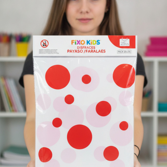▷ BOLSAS FIXO KIDS DISFRACES PAYASO /FARALAES 56X70CM PACK 25UDS | Taine - Imagen 2