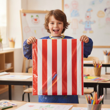 ▷ BOLSAS FIXO KIDS DISFRACES PAYASO RAYAS 56X70CM PACK 25UDS | Taine - Imagen 2
