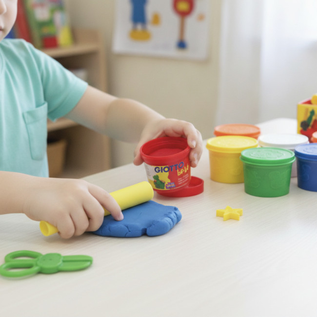 ▷ PASTA GIOTTO BE-BÉ SCHOOLPACK 8 BOTES 220G + ACCESORIOS | Taine - Imagen 2