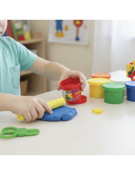 ▷ PASTA GIOTTO BE-BÉ SCHOOLPACK 8 BOTES 220G + ACCESORIOS | Taine - Imagen 2